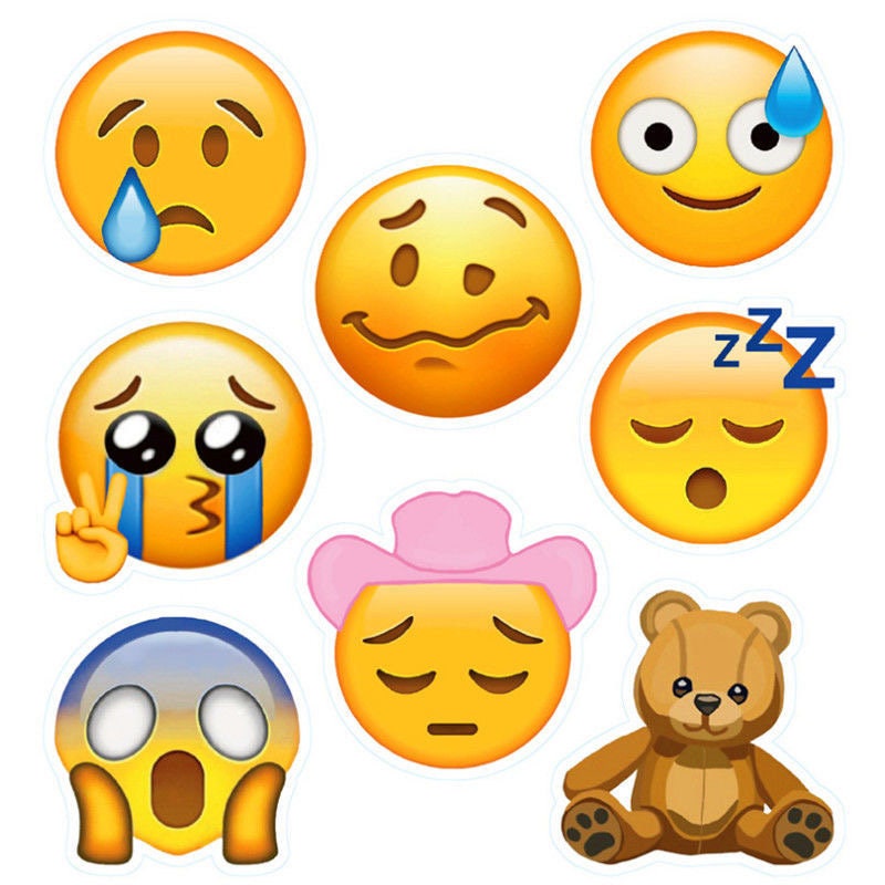 8 Emoji Stickers Laptop Sticker Planner Sticker Vinyl Decal Etsy