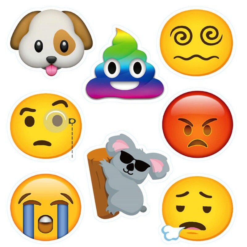 8 Emoji Stickers Laptop Sticker Planner Sticker Vinyl Decal Etsy