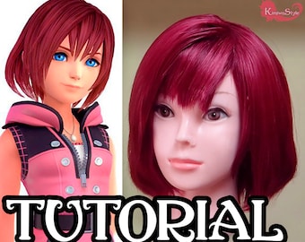 WIG Kairi - TUTORIAL - Kingdom Hearts III [red wine wig, Japan, videogame, game, Costume, Cosplay, halloween ]