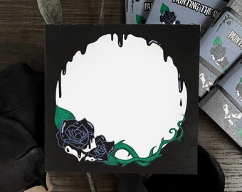 Painting the Roses Black Sticky Note Pad • Kawaii and Gothic Aesthetic Stationery • Cute Memo Pad and Desk Accessory