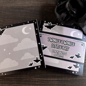Twinkle Twinkle Little Fladdermus Söt anteckningsblock • Kawaii och gotiskt estetiskt brevpapper • Söt anteckningsblock och skrivbordstillbehör bild 3