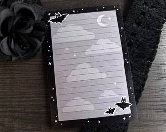 Twinkle Twinkle Little Bat 100x150 Haftnotizblock • Kawaii und Gothic ästhetik Briefpapier • Süßer Haftnotizblock