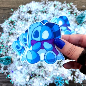 Flurry Bittersweet Bunny Die Cut Sticker • Kawaii Winter Aesthetic Matte Vinyl Sticker • Cute Decal for Laptop Bullet Journal or Phone