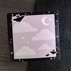 Twinkle Twinkle Little Fladdermus Söt anteckningsblock • Kawaii och gotiskt estetiskt brevpapper • Söt anteckningsblock och skrivbordstillbehör bild 2