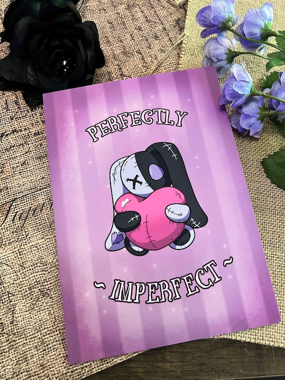 Perfectly Imperfect 5x7 Bittersweet Bunny Art Print • Kawaii and Gothic Aesthetic Art • Cute Wall Art Print
