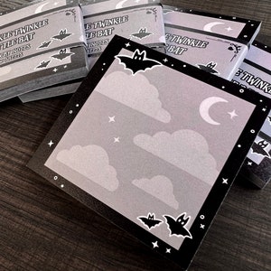 Twinkle Twinkle Little Fladdermus Söt anteckningsblock • Kawaii och gotiskt estetiskt brevpapper • Söt anteckningsblock och skrivbordstillbehör bild 6
