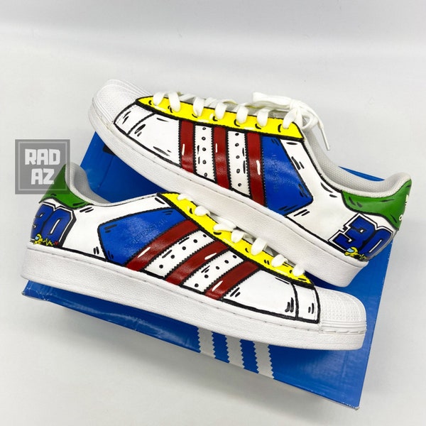 Benutzerdefinierter Superstar-Cartoon, benutzerdefinierter Sneaker, Weihnachtsgeschenk, Geburtstagsgeschenk, trendige Schuhe, benutzerdefinierter Sneaker, benutzerdefinierte Schuhe für Kinder