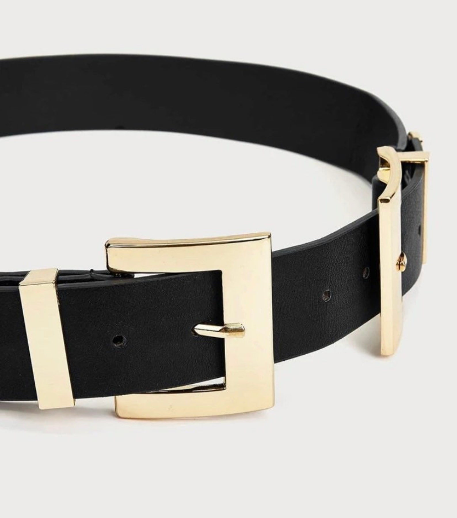 Womens Double Buckle Belt Womens Black Belt Waist Belt Etsy