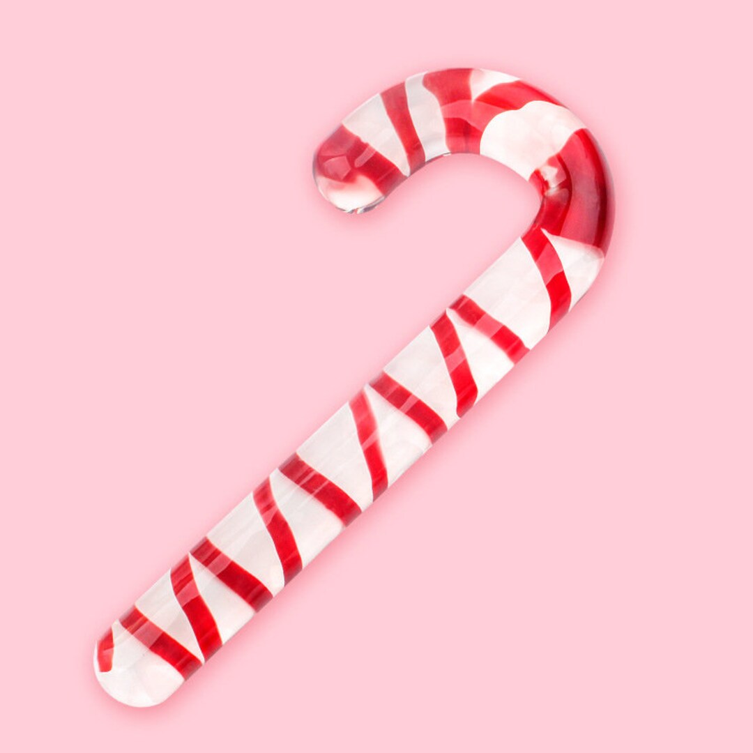 Lollipop Glass Dildo For Woman Glass Crystal Pleasure Wand Candy Cane Dildo Curved Glass