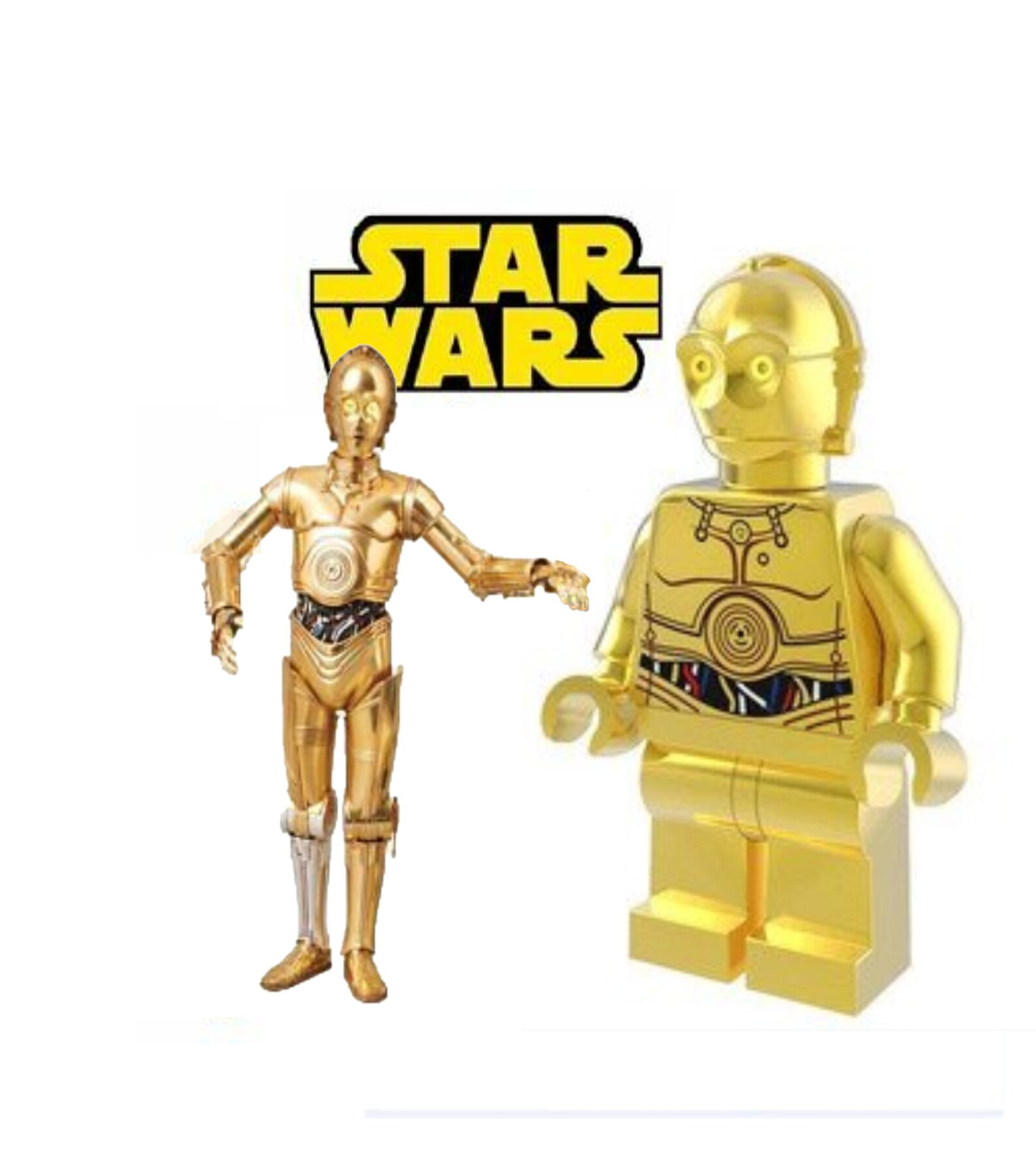 C3PO Droid Metallic Chrome Star Wars Mini MOC Building Block Etsy