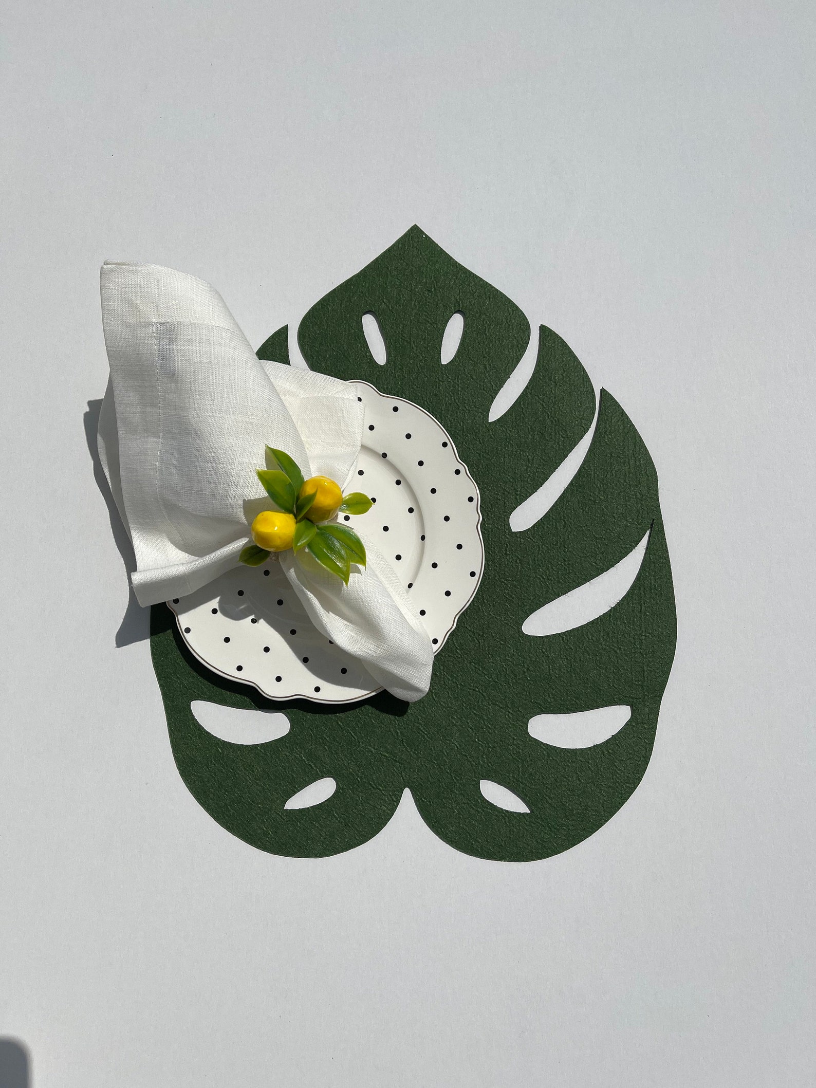 Set of Leaf Placemats Placemats Leaf Placemats Tropical Etsy