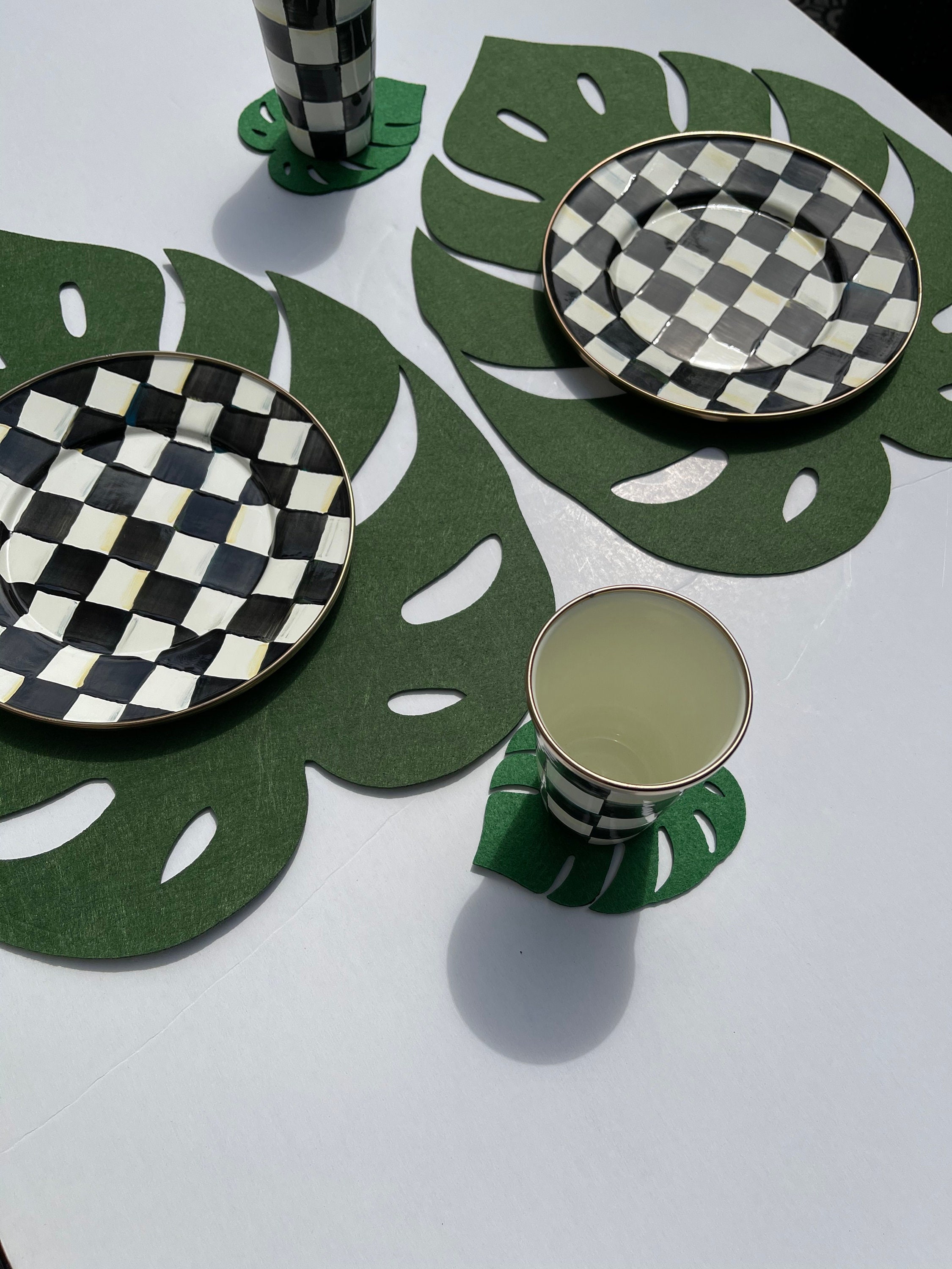 Set of Leaf Placemats Placemats Leaf Placemats Tropical Etsy