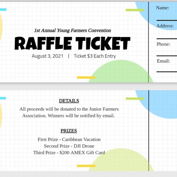 Raffle Ticket Template - Etsy