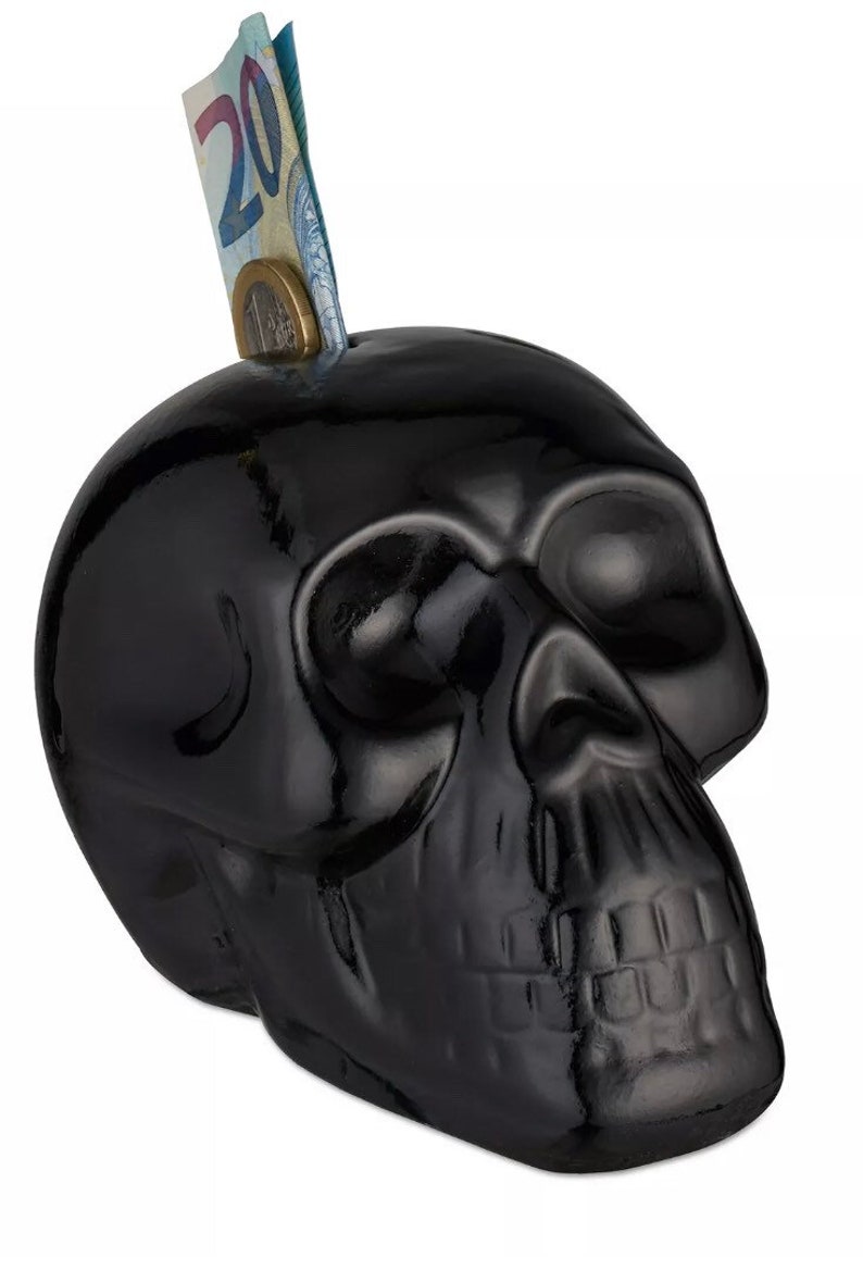 Money Box Skull Skull Piggy Bank Money Box Decorative Skull Etsy