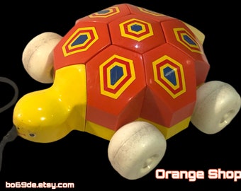 1970s educational toy turtle, puzzle and vehicle 25 cm Spielzeug Germany