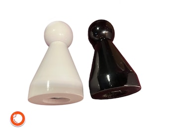 1980s salt shaker & pepper mill as toy figures, black and white, hardly used 15 cm Pop Art Germany WP04