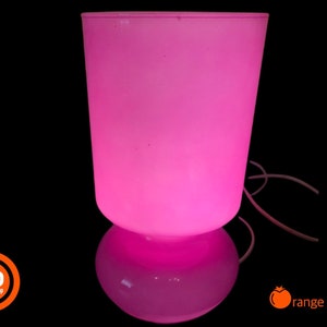 1980s IKEA LYKTA - hand-blown glass table lamp pink bedside lamp -