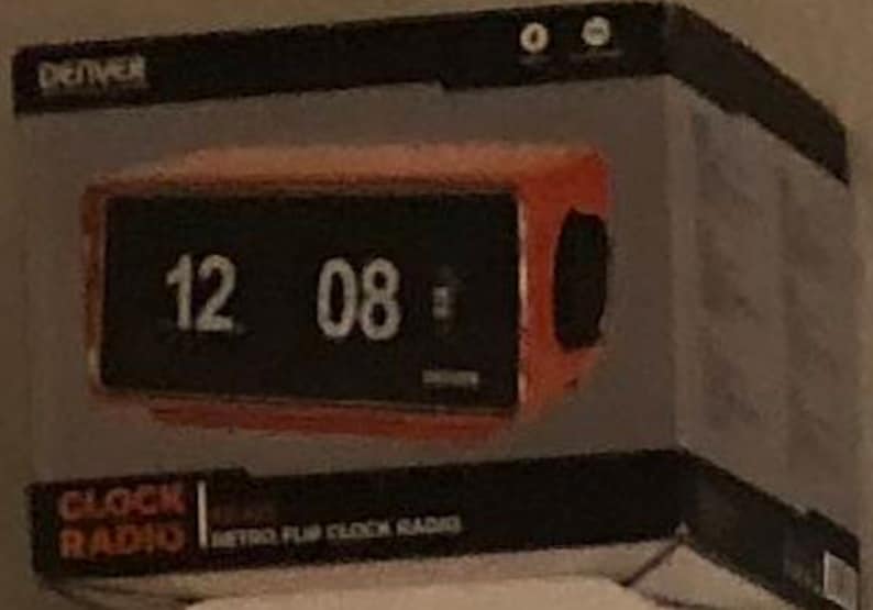 1970s New flip clock radio alarm clock Denver flip clock radio fully functional as new OVP NOS orange Germany image 4