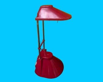 1980s Fuder Memphis Style Desk Lamp Red Table Lamp Telescopic Lamp 50 cm Germany