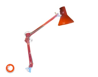 Lampe d'architecte des années 1960 Jac Jacobsen DESIGN CLASSIC lampe de bureau rouge avec nouveau 3W Edison LED Allemagne
