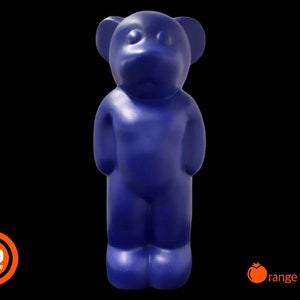 1990s LUMIBÄR 58 cm Original Elmar Flötotto DESIGN LAMP Bear standing approx. 58 cm BLUE Germany image 2