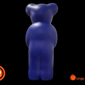 1990s LUMIBÄR 58 cm Original Elmar Flötotto DESIGN LAMP Bear standing approx. 58 cm BLUE Germany image 3