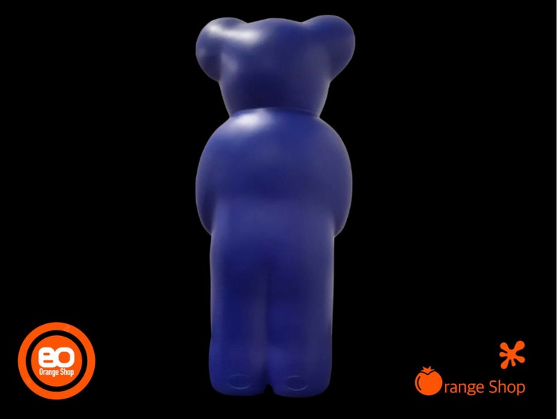 1990s LUMIBÄR 58 cm Original Elmar Flötotto DESIGN LAMP Bear standing approx. 58 cm BLUE Germany image 3