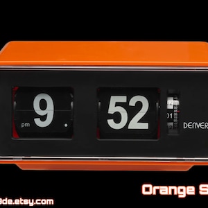 1970s New flip clock radio alarm clock Denver flip clock radio fully functional as new OVP NOS orange Germany image 2