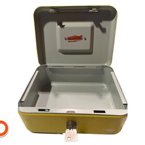 1970s cash box with key 22 cm yellow Germany image 2