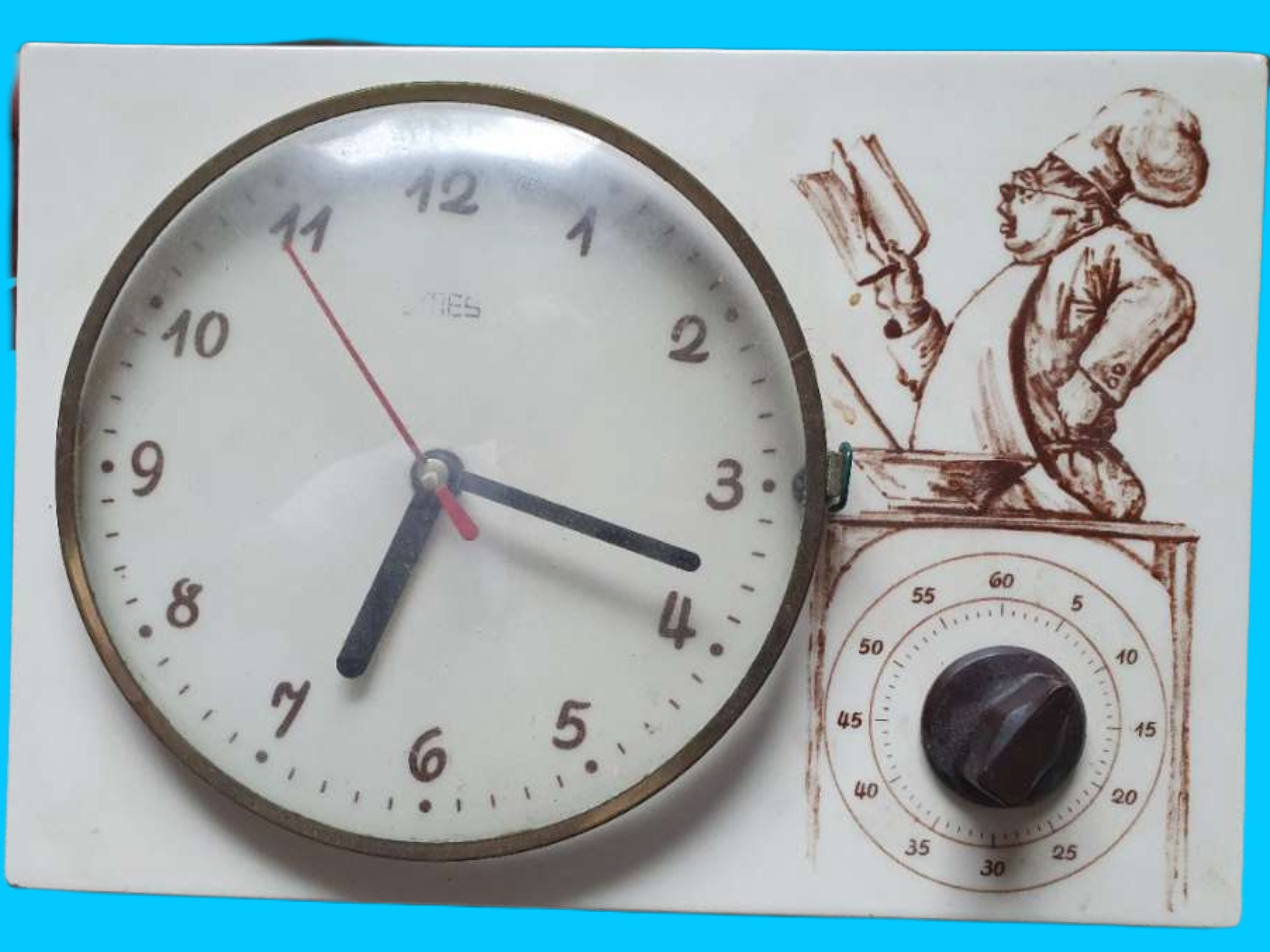 Vintage Diehl Kitchen Ceramics Timer Wall Clock , 1980s 