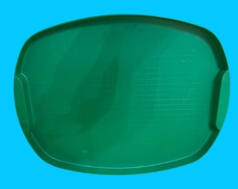 1970er Servier Tablett grün Plastik 50cm Austria