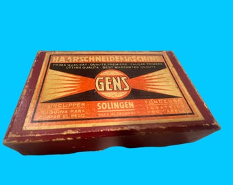 1930s hair clipper / hair cutting device with original packaging Gens Solingen Germany