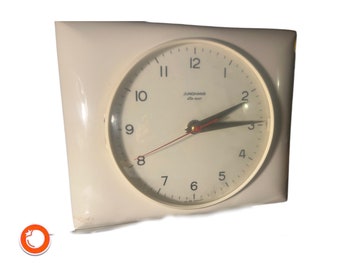 VERY RARE 1960s original German Midcentury porcelain vintage wall clock by JUNGHANS ato-mat wall clock kitchen clock ceramic Germany