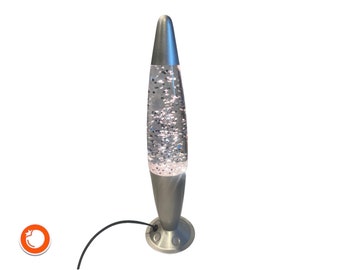 1990s lava lamp glitter 40 cm table lamp bedside lamp silver desk lamp lamp Germany VP14