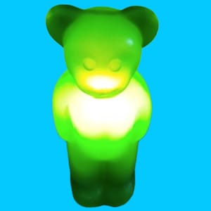 1990s LUMIBÄR 58 cm Original Elmar Flötotto DESIGN LAMP Bear standing green design classic from Germany image 1