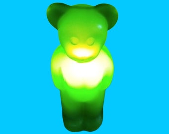 1990s LUMIBÄR 58 cm Original -Elmar Flötotto- DESIGN LAMP Bear standing green design classic from Germany