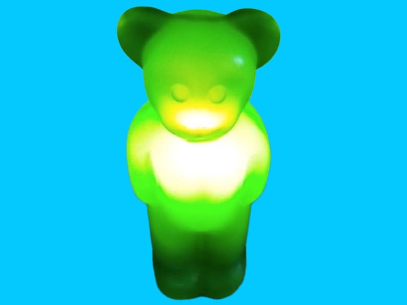 1990s LUMIBÄR 58 cm Original Elmar Flötotto DESIGN LAMP Bear standing green design classic from Germany image 1