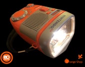 1990s Nintendo Sports AM FM Bike Lite Radio Bicycle radio for on the go with flashlight Battery operation with loop V16