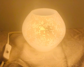 Années 1990 Ikea KNUBBIG lampe de table lampe de table boule verre blanc 12 cm - lampe de chevet - Suède
