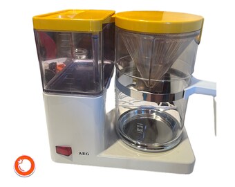 Jaren 70 AEG koffiemachine geel en wit cult compleet fSpace Age topconditie Duitsland