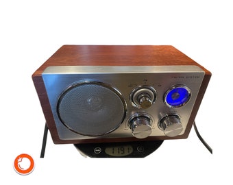 2000er Küchenradio Nostalgie Retro Radio Holzgehäuse  UKW schwarz 230V/17W voll funktionsfähig  fetter Bass