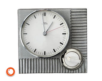 VERY RARE 1960er original DIEHL electronic German Midcentury porcelain vintage wall clock mit TImer Bauhaus Küchenuhr