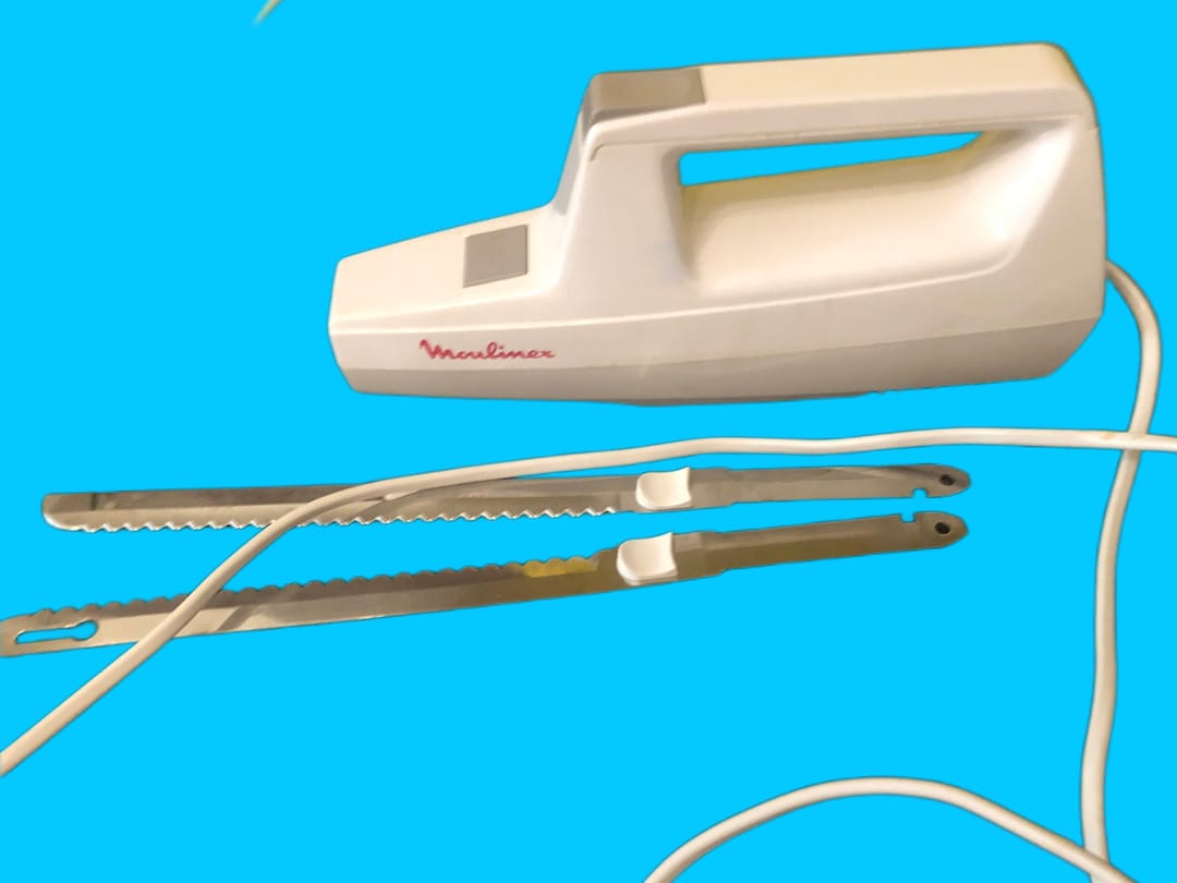 1970s Moulinex Electric Knife Whitegrey Almost New France Etsy