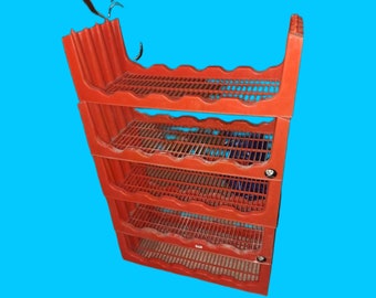 1970s 1 bottle rack, consisting of a maximum of 5 parts. Simply put together. Price per piece in orange plastic Germany