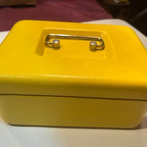 1970s cash box with key 22 cm yellow Germany image 3