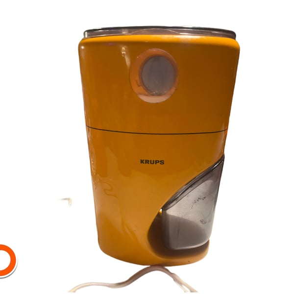 1970s Krups Coffina electric cult coffee grinder orange Germany