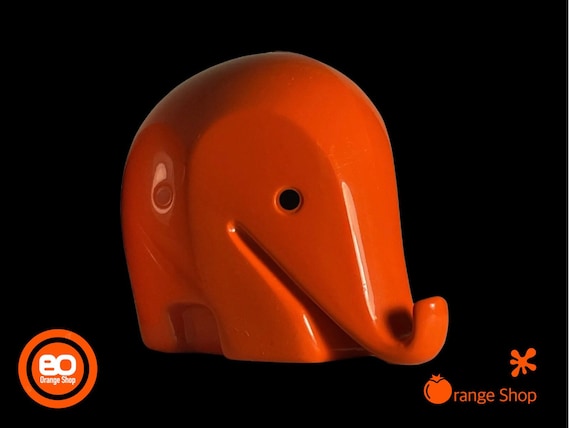 Buy Luigi Colani Money Box DRUMBO Elephant Dresdner Bank Orange 7