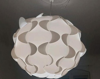 1990er Riesige IKEA Fillsta Lampe Deckenlampe Hängelampe weiß 80cm Kunststoffschirm Sweden WP06