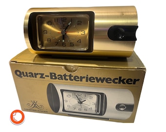 Reloj despertador con batería de cuarzo Meister-Anker de los años 70 en su embalaje original, reloj despertador de mesa, reloj despertador totalmente funcional, muy elegante, Alemania