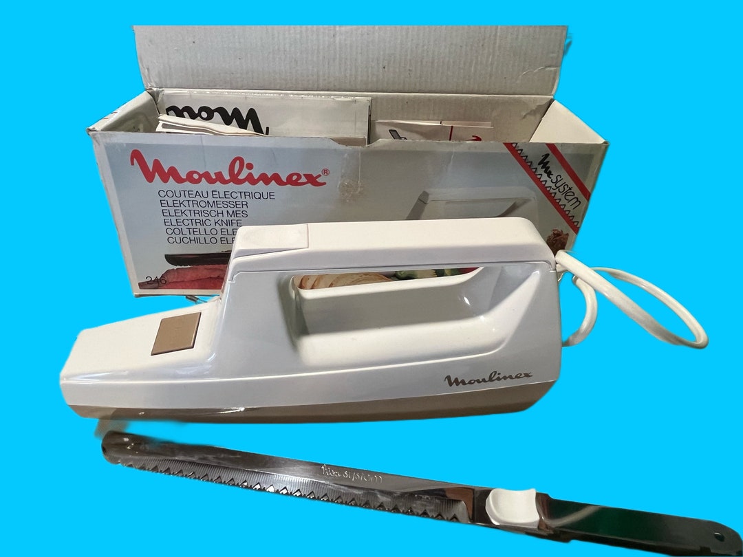 1970s Moulinex Electric Knife in Ovp Full Set Brownwhite Etsy